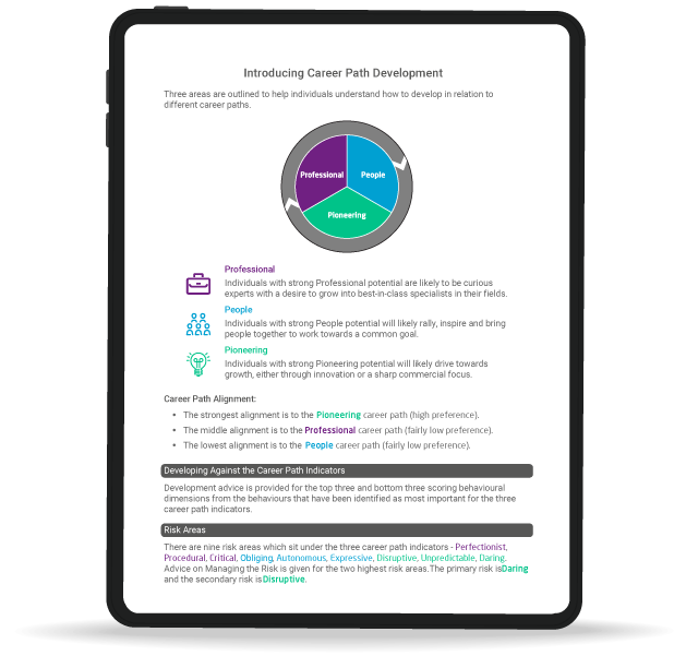 Career Potential Development Report mockup