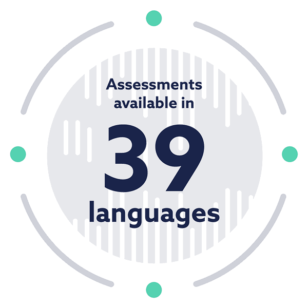 Assessments available in 39 languages