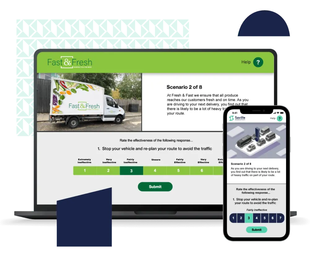 Logistics Situations mockups on laptop and phone