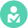 person with tick icon