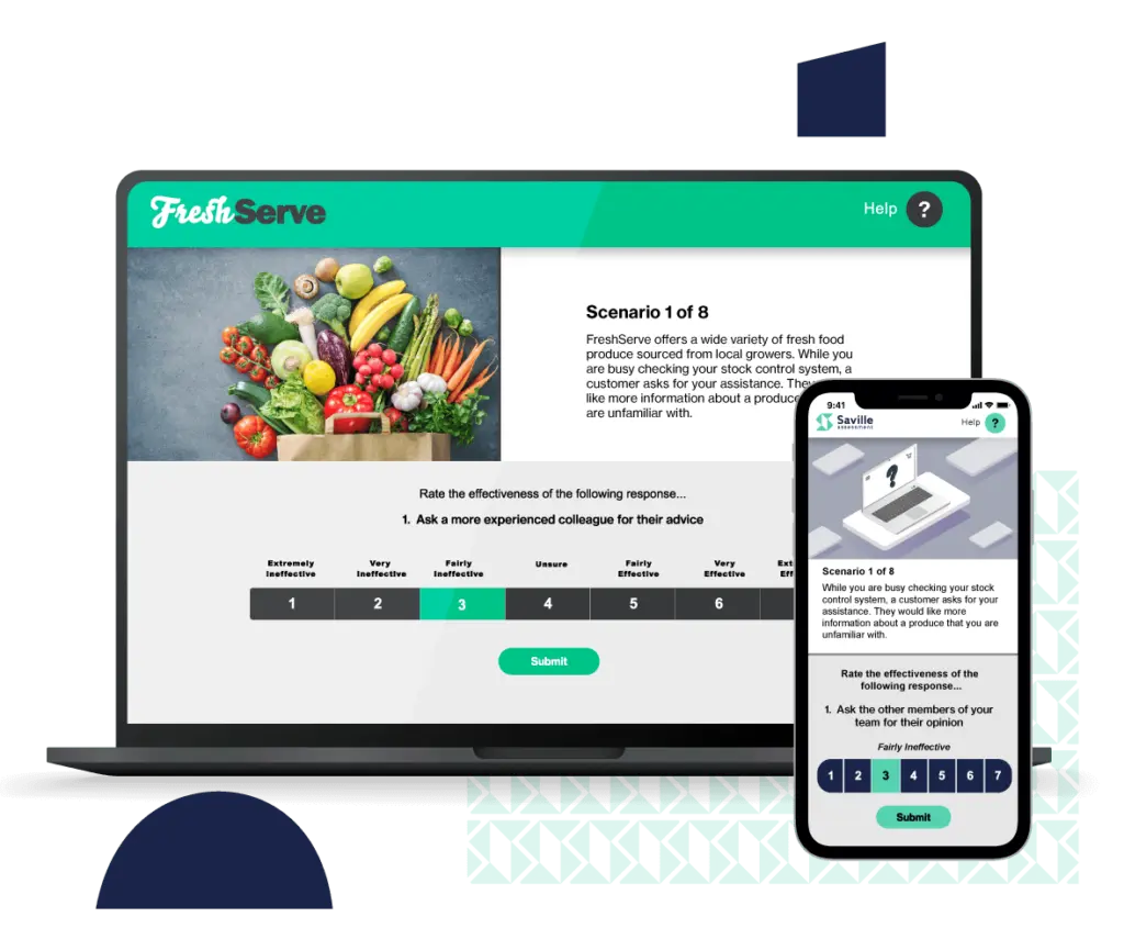 Retail Situations mockups on laptop and phone