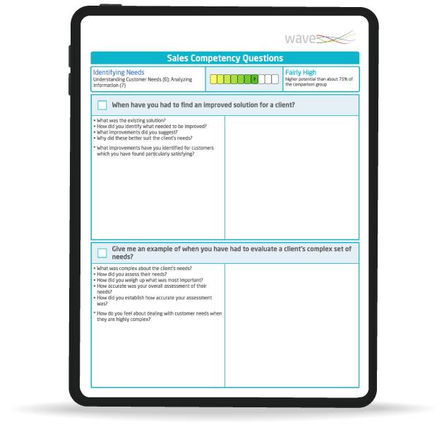 mockup af salg interviewguide