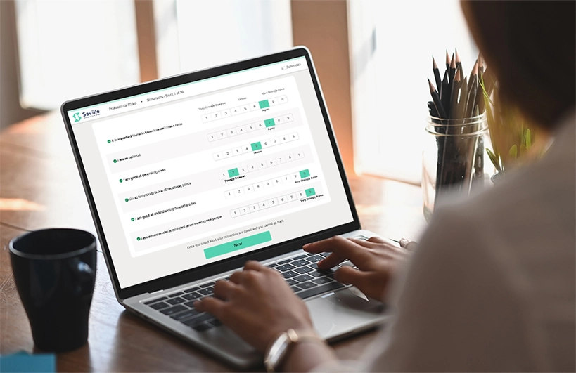 Wave Professional Styles Questionnaire on laptop