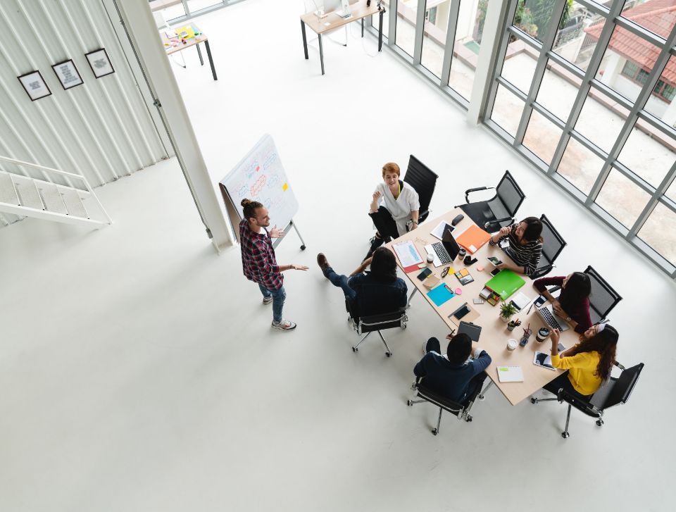 a group of people in a coaching session