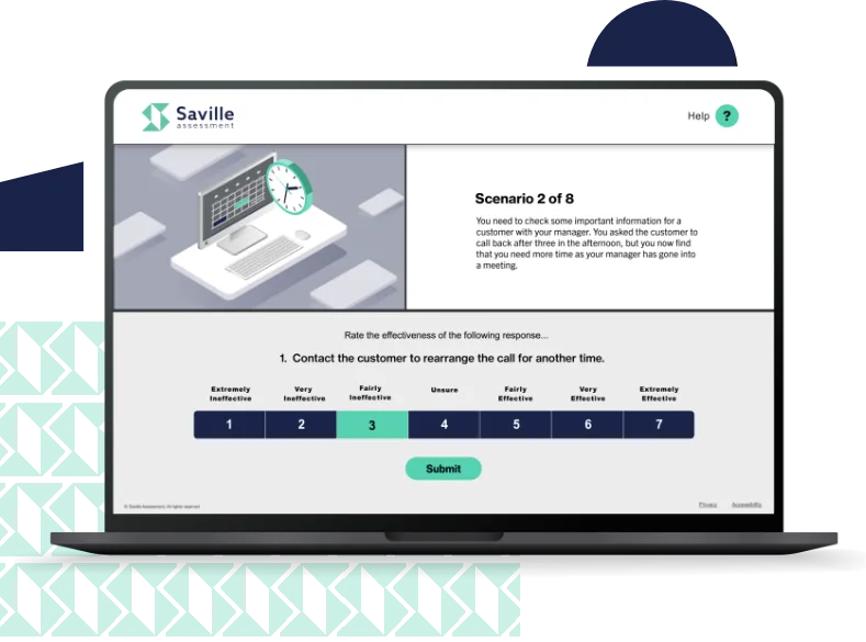 Illustration af situationstest på bærbar pc