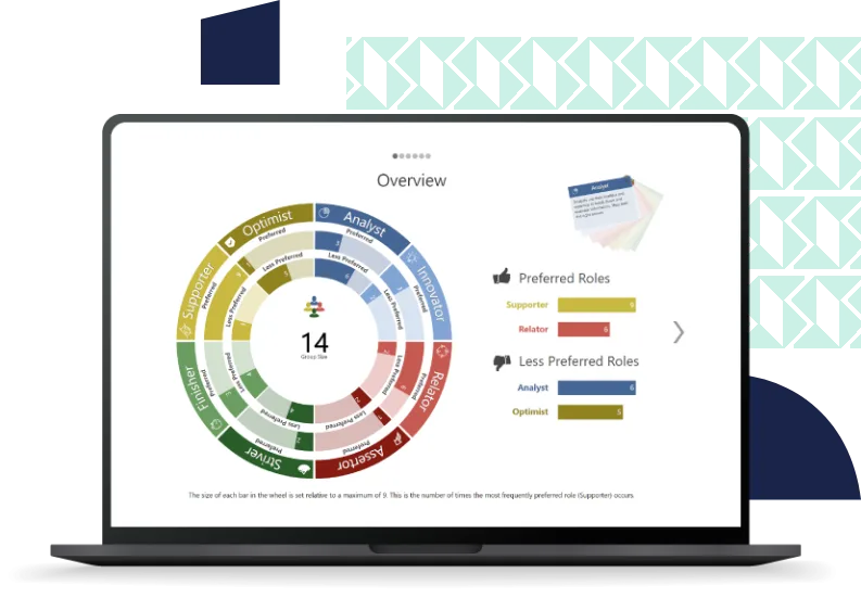 Illustration af samarbejdsroller på bærbar